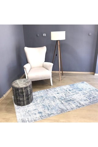 Hoom Rugs Ares 1005 Mavi Leke Tutmaz Dikdörtgen Salon Halısı Halı Mavi