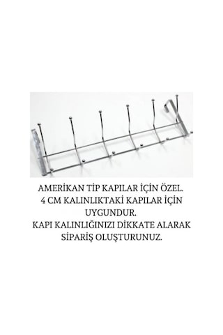 Krom Misketli Kapı Arkası Amerikan Askı Gri