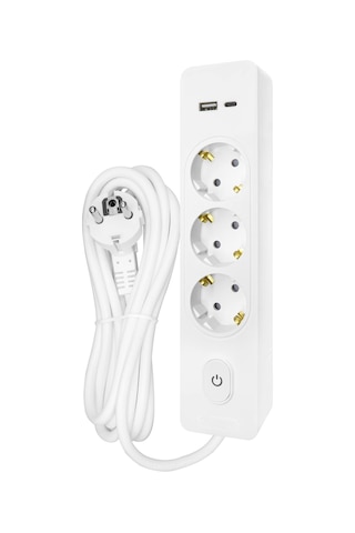 Seldur Kablolu Usb/type-c 20 W Hızlı Şarj 3'lü 3 Metre Grup Priz 3 M