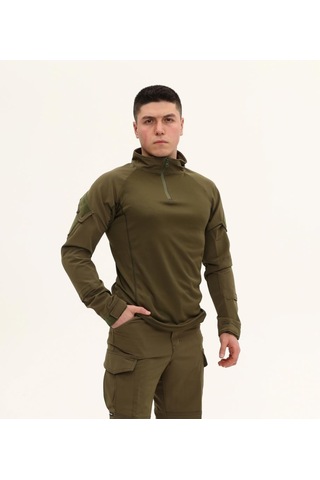 Terrien Delux Serisi Rahat Kesim Uzun Kollu Fermuarlı Üst Single Sword Erkek&kadın Taktik Kombat T-shirt Çok Renkli