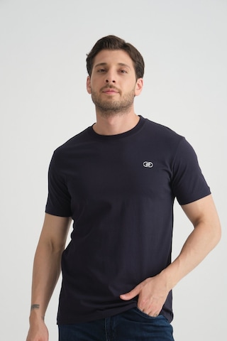 Shooter Sportwear Shooter Erkek T-shirt Nefes Alabilen Esnek Pamuklu Kumaş Regular Kalıp Minimal Logolu Lacivert