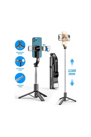 L12 Işıklı Selfie Çubuğu 3 Renk Uzaktan Kumandalı 116 Cm Tripod Ö