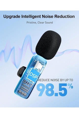 Teltree K15 Kablosuz Lavalye Mikrofonu: 3.5mm+android+App Üç Arabirim, Gerçek Zamanlı İzleme, Akıllı Gürültü Azaltma, Uzun Pil Ömrü