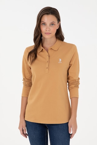U.S. Polo Assn. Kadın Camel Basic Polo Yaka Sweatshirt 50289541-VR015