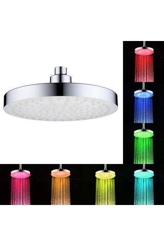 Yunboo 8 Led Isı Kontrollü/renk Değiştiren Duş Başlığı, Otomatik Aydınlatma, Abs Malzeme, Standart Bağlantı Diğer