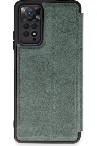 Newface Xiaomi Redmi Note 12 Pro 4g Kılıf Flip Cover - Koyu Yeşil Resimdeki