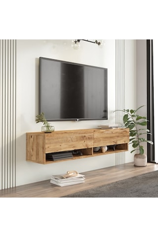Aven Tv Ünitesi Tv Sehpası Raflı Kapaklı 140cm Çam Ave11-a Atlantik Çam