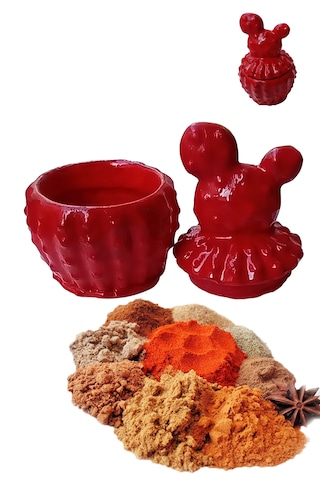 Kaktüs Model Baharatlık - Sunumluk Kırmızı