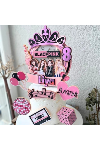 Blackpink Temalı Kız Çocuk Doğum Günü İsme Özel 3d Pasta Parti Süsü Seti Cake Topper Çocuk