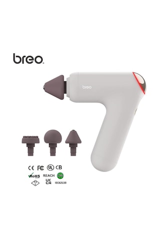 Breo Massage Gun M0220 - Isı Terapili, Fırçasız Motorlu Ve Taşına Gri