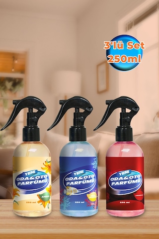 Vivaldi Home Afrodizyak Aqua Marine Amber Oda Ofis Oto Araç Kokusu Sprey 3 x 250 ML
