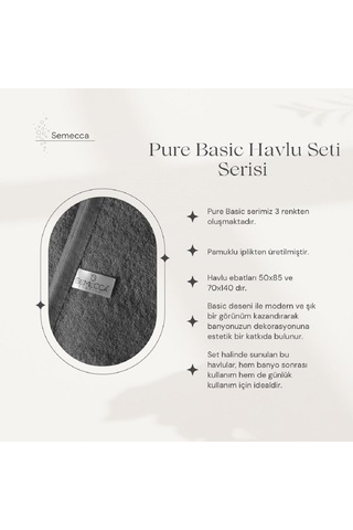 Pure Basic Pamuklu Havlu Seti 50x85 70x140 krem