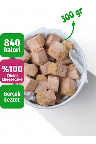 Freeze Dried Çilekli Cheesecake Kurutulmuş Çıtır Cheesecake Küpleri, Tatlı Küpleri Atıştırmalık - 300 Gr