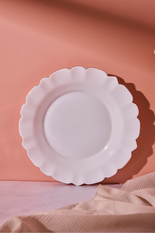 Sunflower Opal Pasta Tabağı 21,5 Cm Beyaz Beyaz