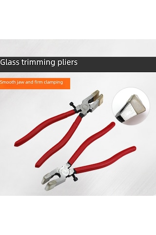 Symbee 8 İnç Cam Kenar Düzeltici Pense - Kırmızı Saplı Ergonomik Tasarım, Cam İşçiliği İçin Özel Olarak Tasarlanmış Dayanıklı Araç