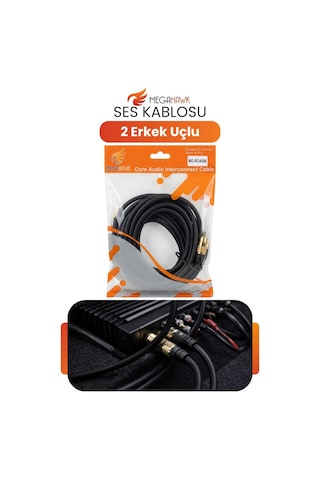 Rca Ses Kablosu 2 Erkek Uçlu Audio Interconnect Kablo Amfi Teyp Bağlantı
