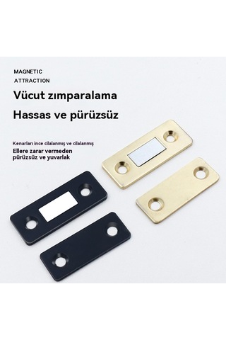 10 Ultra İnce Güçlü Manyetik Dolap Kapısı Mıknatısı Siyah