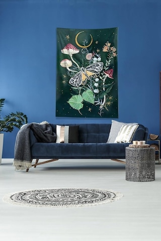Pelangi Multirenk Mushroom Mantar Leke Tutmaz Kadife Kumaş Duvar Örtüsü Duvar Halısı Tapestry Dwll373, 70 X 100 Çok Renkli