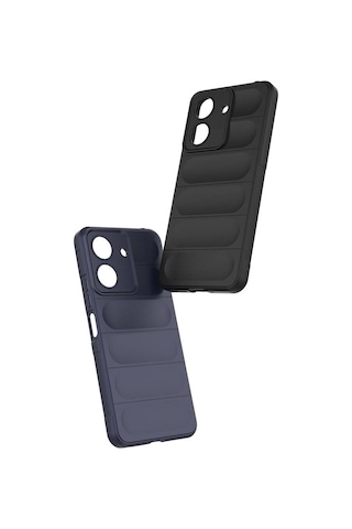 Xiaomi Poco C65 Kılıf Esnek Tpu Oyuklu Arka Yüzey Tasarımlı Zore Etnik Silikon Kapak Siyah
