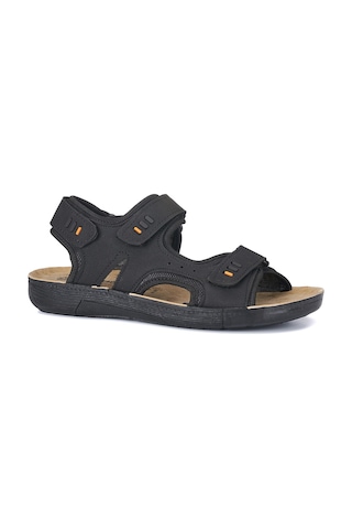 Günlük Unisex Kalın Anatomik Taban Cırtlı Ayarlanabilir Plaj Havuz Deniz Sandalet 037-337-183 Siyah Bej Efex