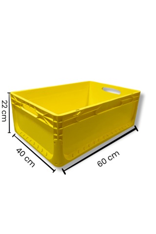Alpbx 1.kalite Sarı Plastik Kasa 60x40x22 Cm - Kutu 44 Litre Sarı