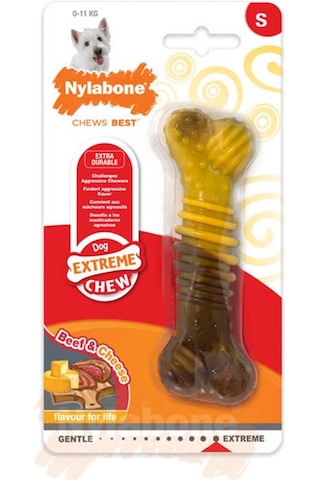 Nylabone Biftek ve Peynir Aromalı Köpek Çiğneme Çubuğu S