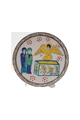 İsa Mesih'in Boş Kabri 25x25 Cm El Boyama İznik Çini Tabak