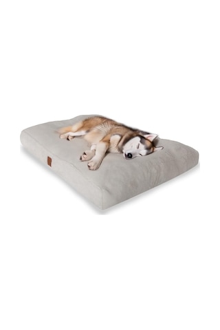 Max Köpek Yatağı Ekru Ultra Yumuşak Peluş Kumaş, Nefes Alabilen Hava Dolaşımı, Sakinleştirici Konfor, Kayd