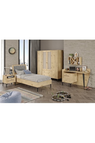 Trio Wood Ders Çalışma Masası %100mdf Lefkas Meşe