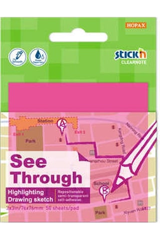 Stıckn 76x76 Yarı Saydam Neon Pembe 50 Yaprak