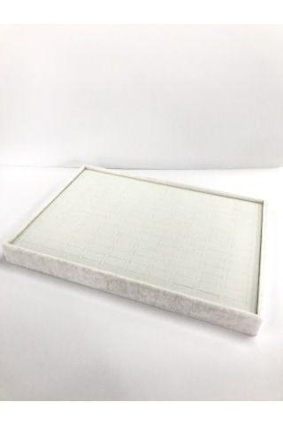 Süet kaplama batırmalı yüzük tablası (140Kesik) Beyaz