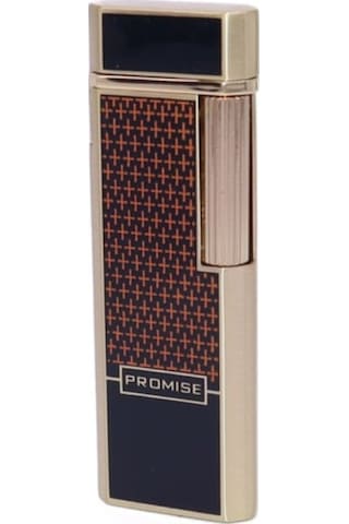 Promise Twiggy Siyah Gold İşlemeli Metal Soft Flame Çakmak