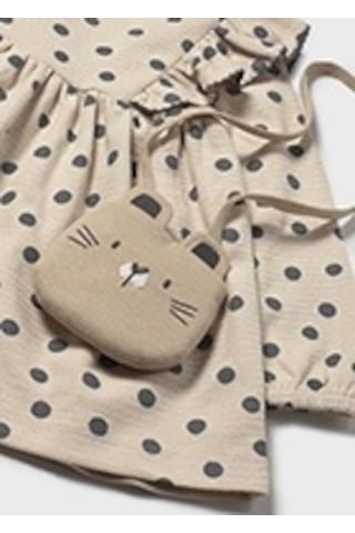 Mayoral 2920 Kız Bebe Bej Çantalı Elbise Bej