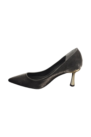 Taşçı Ayakkabı Ventes 8641712z Kadın Sivri Burun 7 Cm İnce Topuk Metal Detaylı Stiletto Ayakkabı Siyah