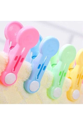 Tongxida 12 Adet Karışık Renkli Ev Çok Amaçlı Plastik Çorap Klipsi Giysi İç Çamaşırı Kurutma Klipsi Diğer Ev Dekorasyonu Diğer