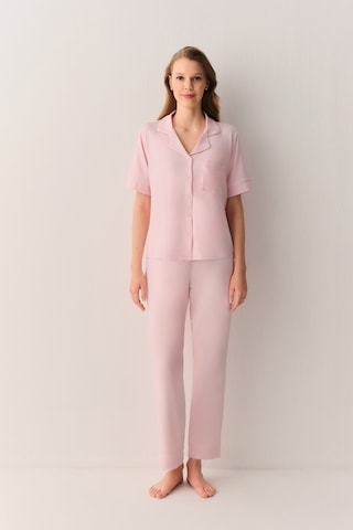 Suwen Misty Gömlek Yaka Pijama Takımı Sh26629660b077 Pembe