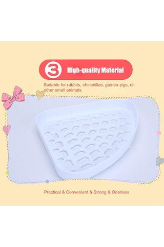 Geekyou Küçük Hayvanlar İçin Üçgen Tuvalet Eğitici - Kuru Temiz Kafes, Kanatlı Kilitli, Kolay Temizlenir, Tavşan, Chinchilla, Gine Pig İçin