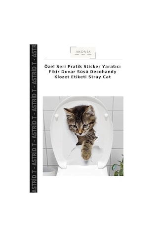 Özel Seri Pratik Sticker Yaratıcı Fikir Duvar Süsü Decohandy Klozet Etiketi Stray Cat