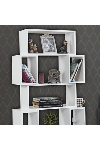 Pasifichome Box Raflı Kutulu Beyaz Kitaplık / Çalışma Odası Kitaplık