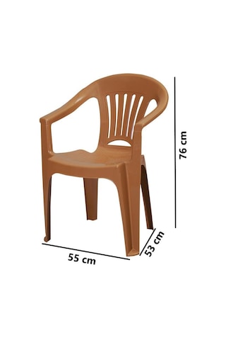 Omnipazar Mt-gf141 Zaffiro Plastik Bahçe Balkon Sandalye 4'lü Set Kahverengi