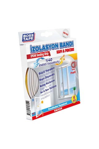 Boss Kapı Pencere Izolasyon Fitili - Bandı Beyaz
