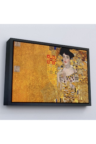 Ahşap Çerçeveli Gustav Klimt - Altınlı Kadın Tablosu - The 'woman İn Gold'-7088