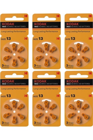 PR 48 13 İşitme Cihaz Pili 6'lı 6 Paket Kodak PR48 Kulak Cihazı P