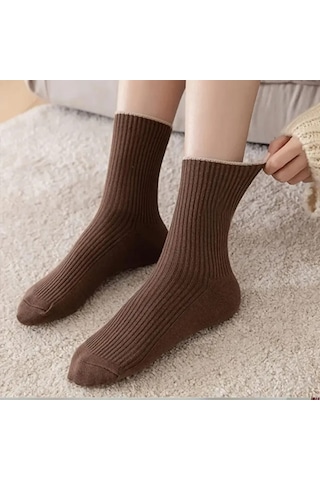 5 Çift Çok Renkli Fitilli Rahat Çorap Çok Renkli