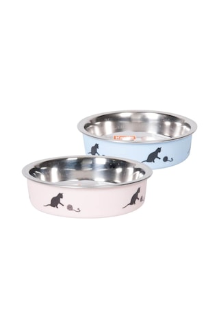 Karlie Kedi Figürlü 11 CM Çelik Kedi Mama Kabı 160 ML