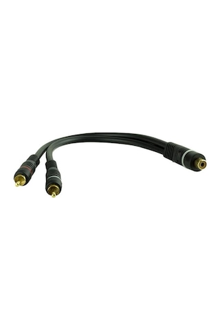 Powermaster Pm-690 Siyah 1 Dişi 2 Erkek Rca Y Kablo 25 Cm Ses Ve Anfi Bağlantı Kablosu