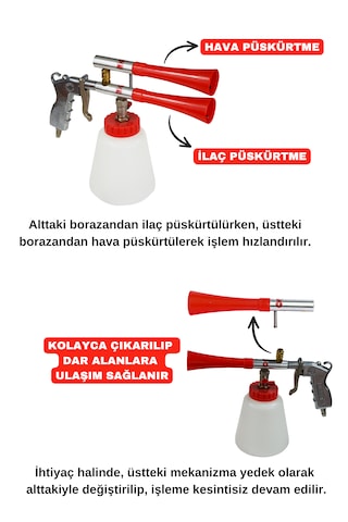 Çift Bilyeli Tornador Detay Temizlik Tabancası Oto Yıkama