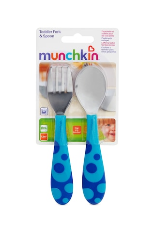 Munchkin Eğitici Ergonomik Çatal ve Kaşık Seti Mavi 2'li Mavi