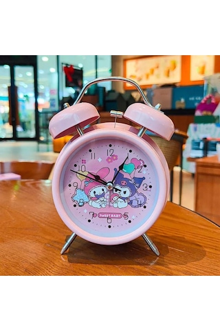 My Melody & Kuromi Pembe Çalar Saat Masa Saati