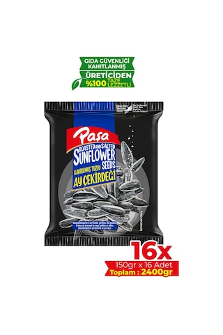 Kavrulmuş Tuzlu Siyah Ay Çekirdeği 150 Gr X 16 Adet 2400 Gr